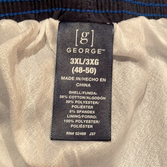 Big Mens 3XL XXXL Swim Trunks Blue George Running Shorts NWT - Picture 6 of 6
